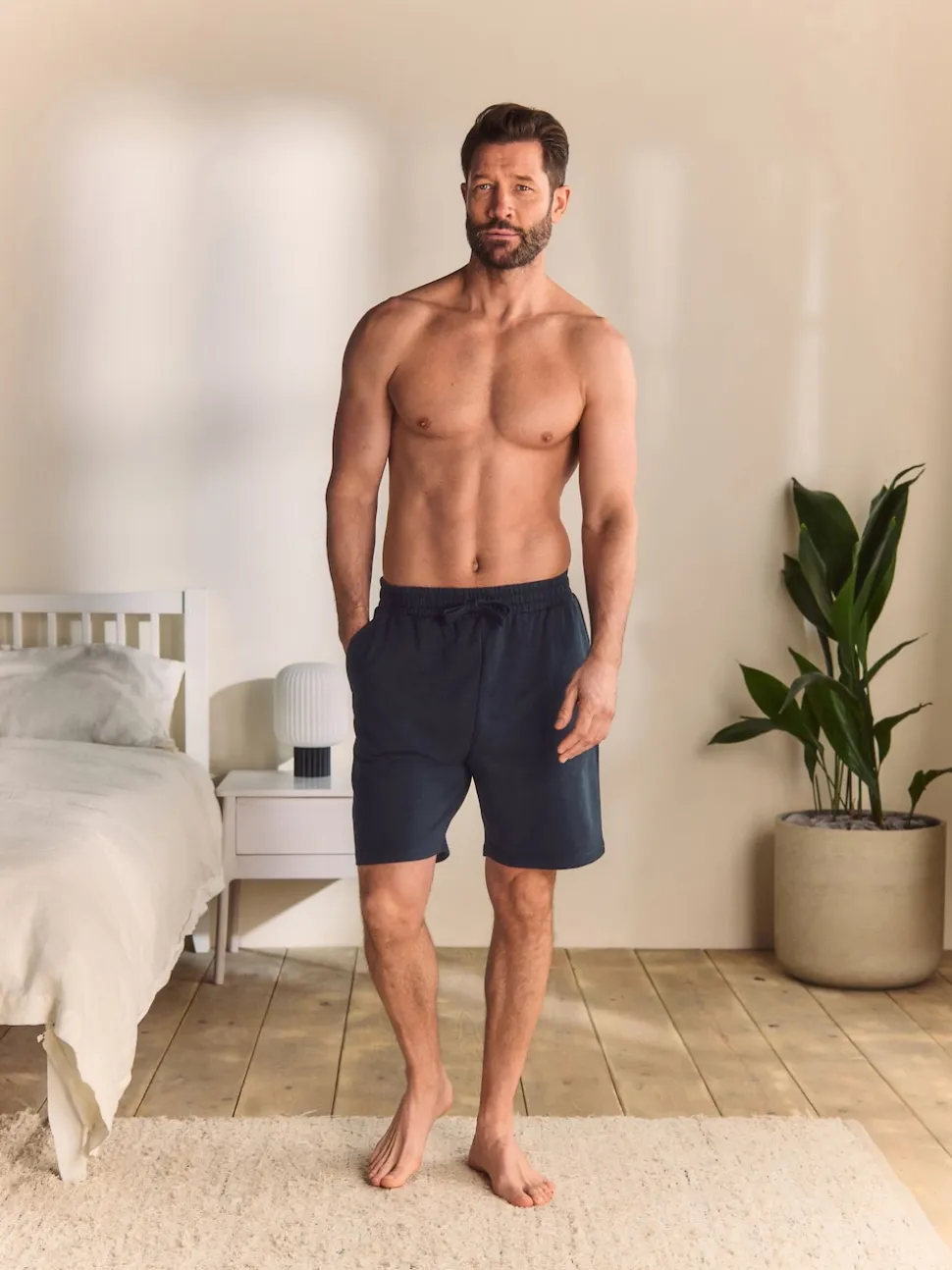 Navy Blue 100% Cotton Lightweight Shorts