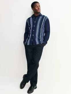 Navy Blue / White Stripe Short Sleeve Jersey Shirt