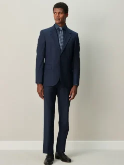 Navy Blue/ Blue Geometric Shirt And Tie Set