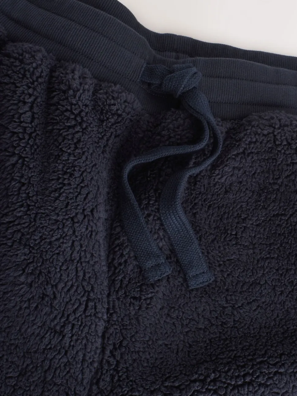 Navy Blue Borg Fleece Cuffed Joggers
