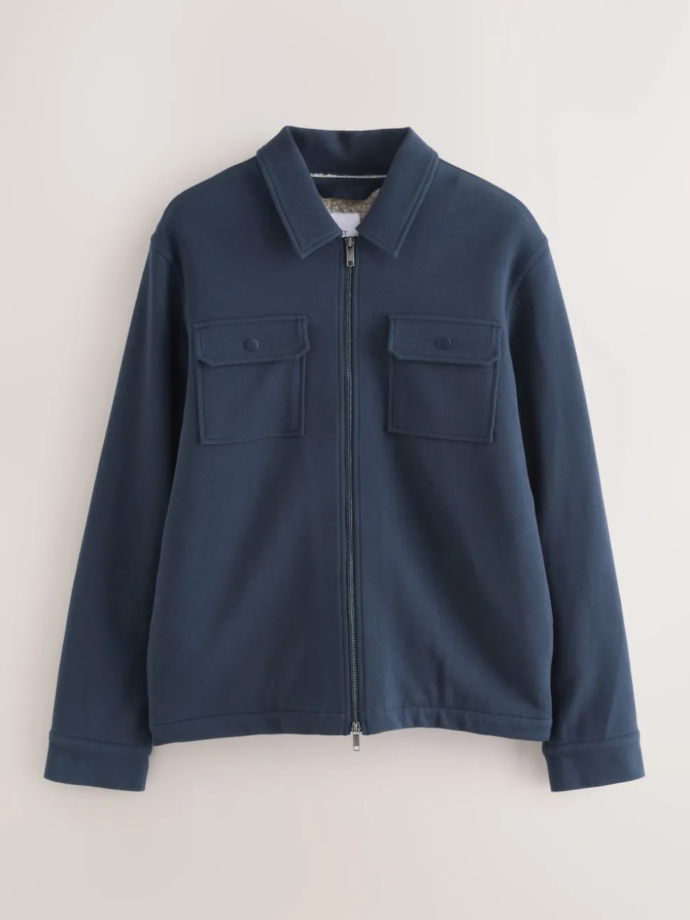 Navy Blue Borg Fleece Lined Shacket