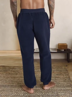 Navy Blue Borg Fleece Lined Cuffed Joggers