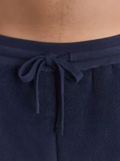 Navy Blue Borg Fleece Lined Cuffed Joggers