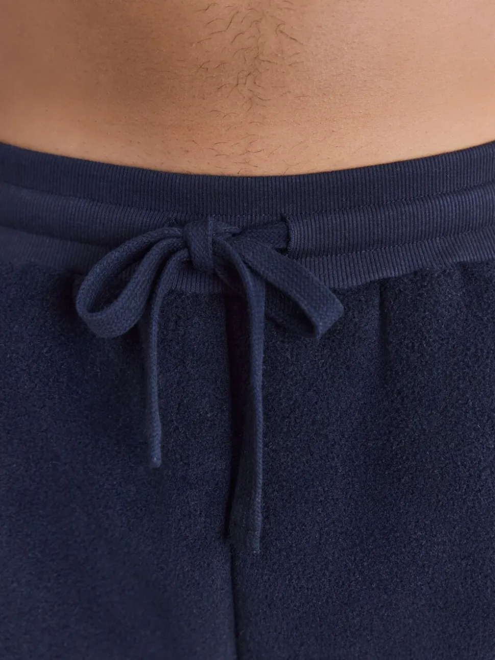 Navy Blue Borg Fleece Lined Cuffed Joggers
