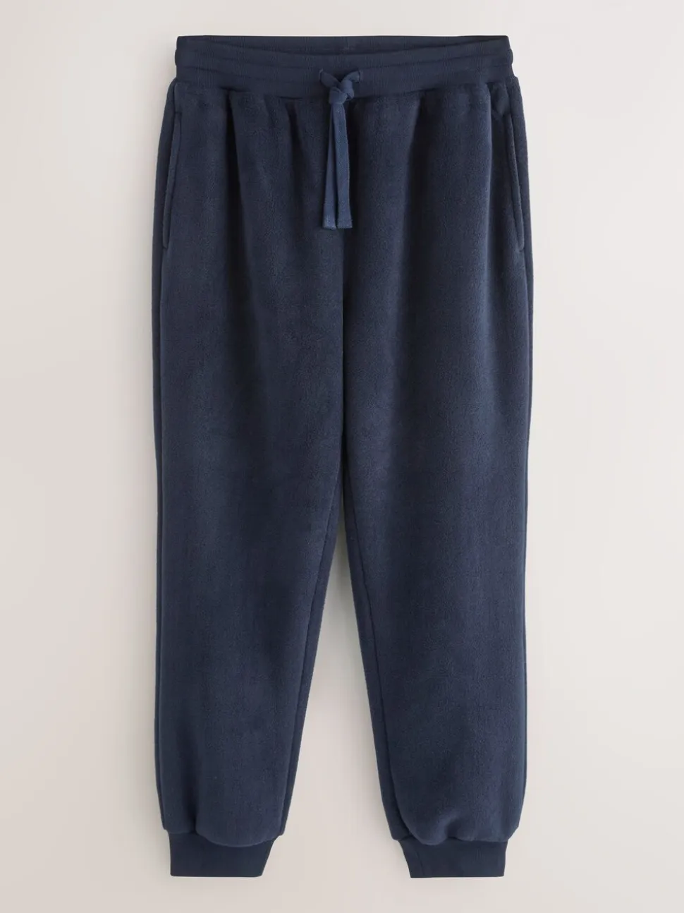 Navy Blue Borg Fleece Lined Cuffed Joggers