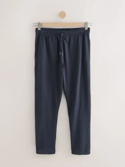 Navy Blue Brushback Heavyweight Open Joggers