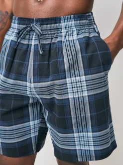 Navy Blue Check Woven Pyjamas Bottoms 2 Pack