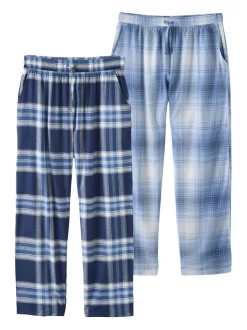 Navy Blue Check Woven Pyjama Bottoms 2 Pack