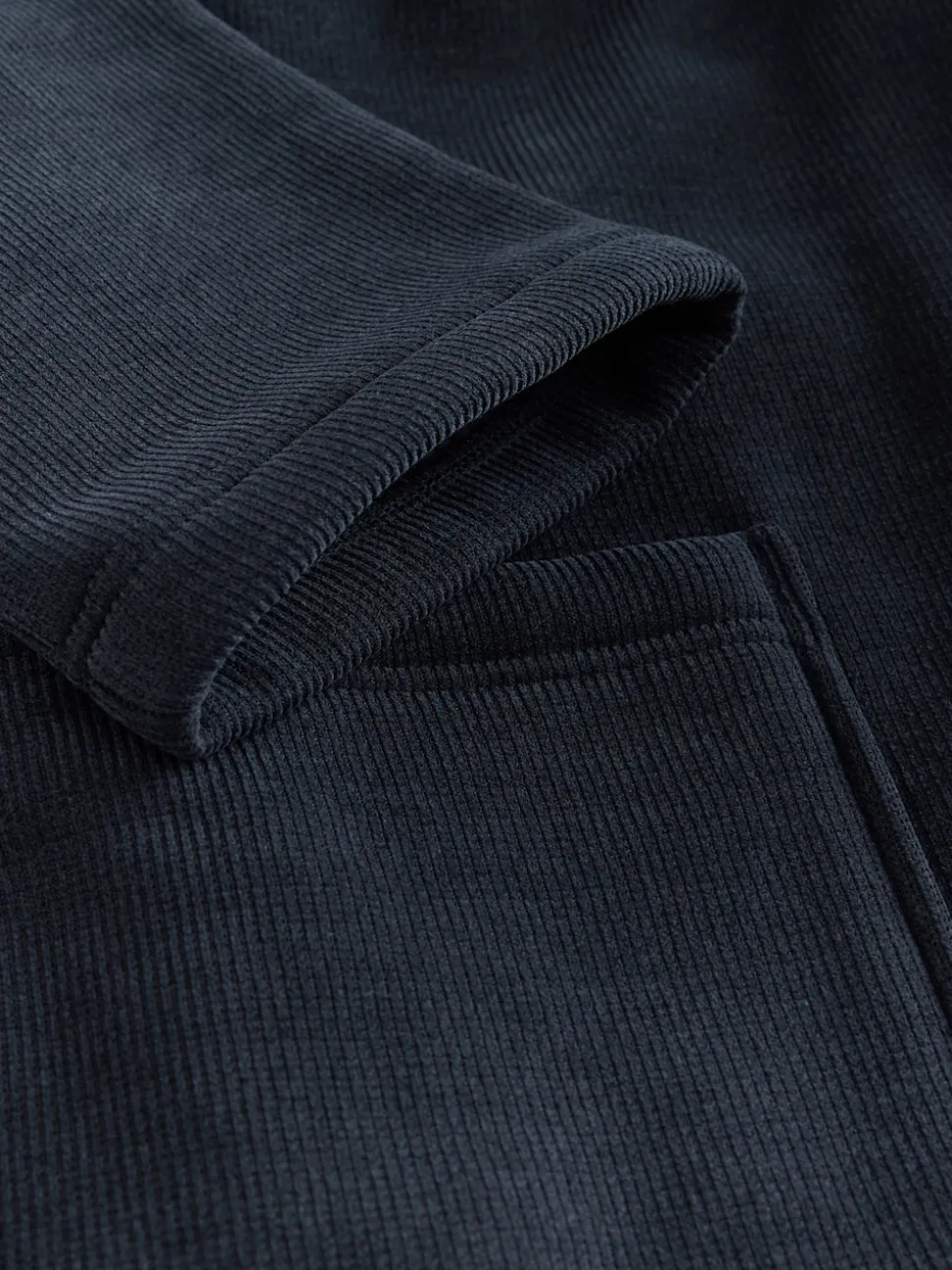 Navy Blue Corded Textured Dressing Gown