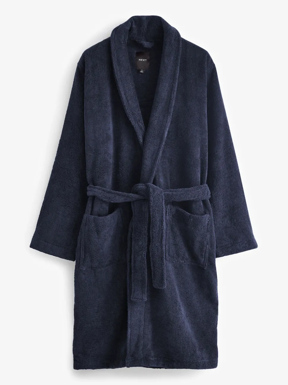 Navy Blue Cotton Towelling Dressing Gown