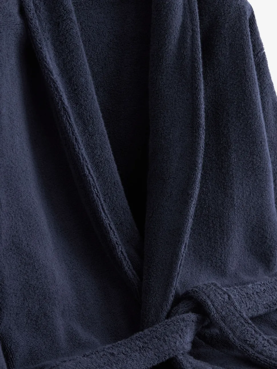 Navy Blue Cotton Towelling Dressing Gown