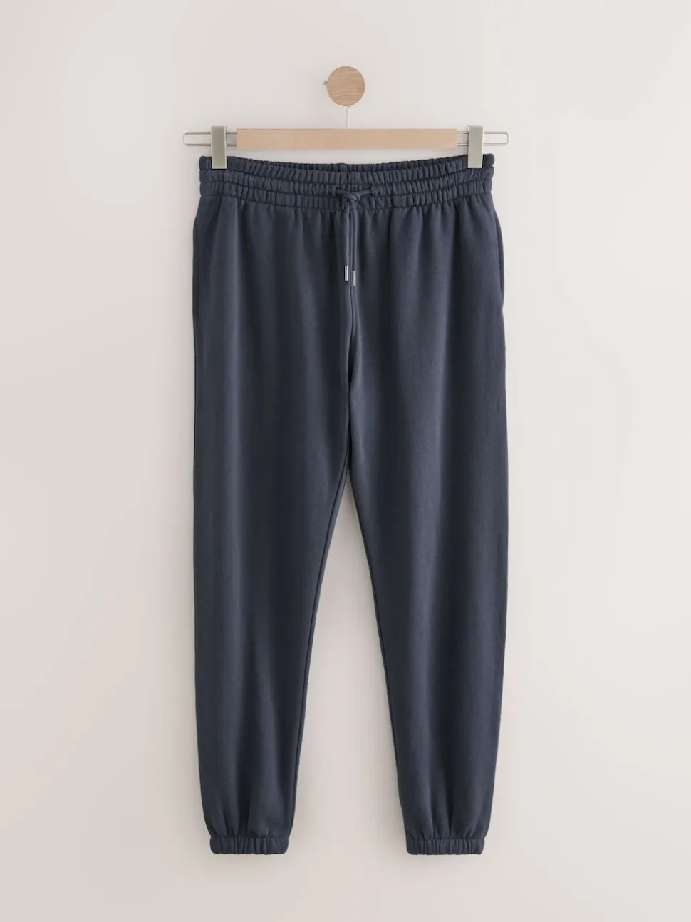 Navy Blue Cuffed Brushback Heavyweight Open Joggers