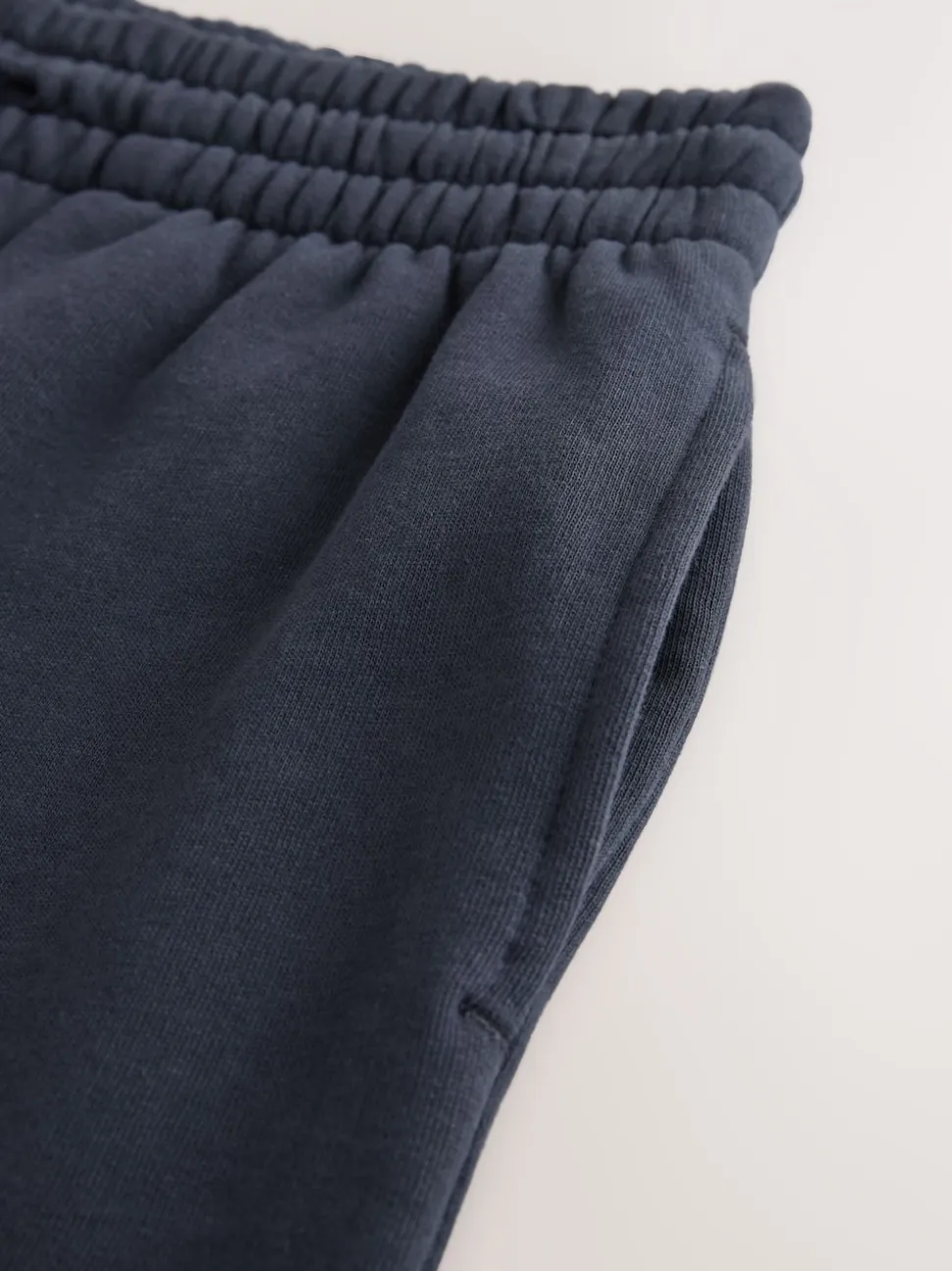 Navy Blue Cuffed Brushback Heavyweight Open Joggers