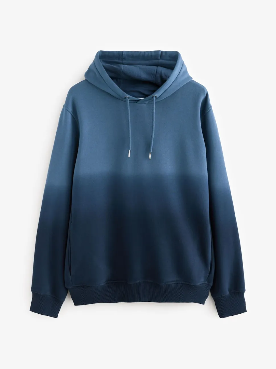 Navy Blue Dip Dye Cotton Rich Jersey Hoodie