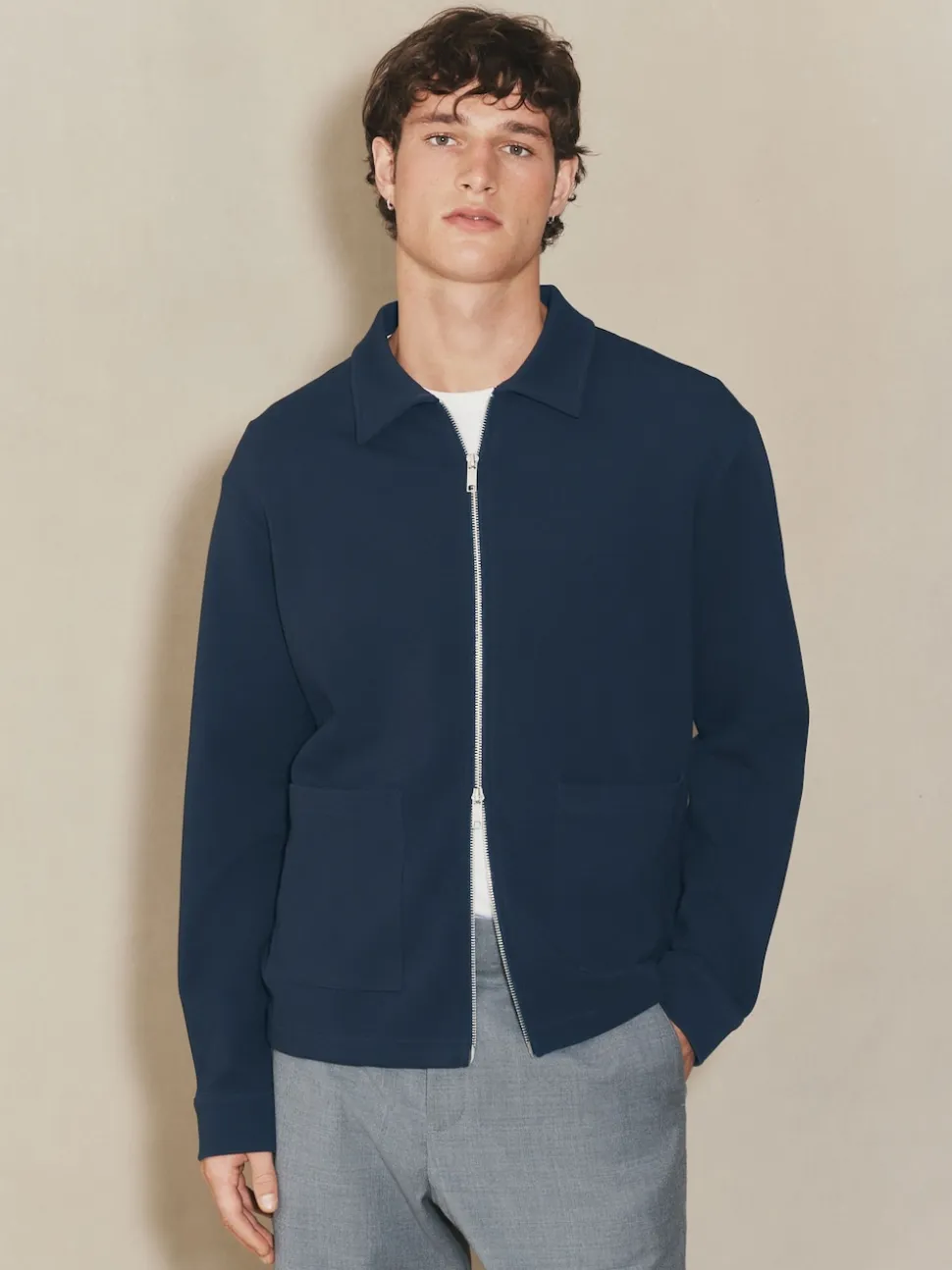 Navy Blue EDIT Long Sleeve Shacket