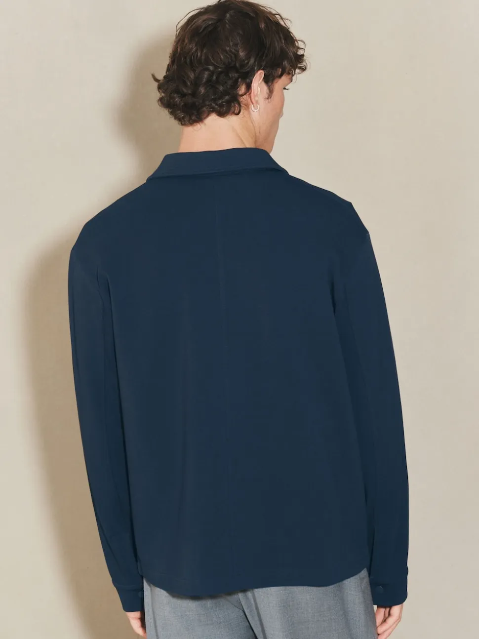Navy Blue EDIT Long Sleeve Shacket