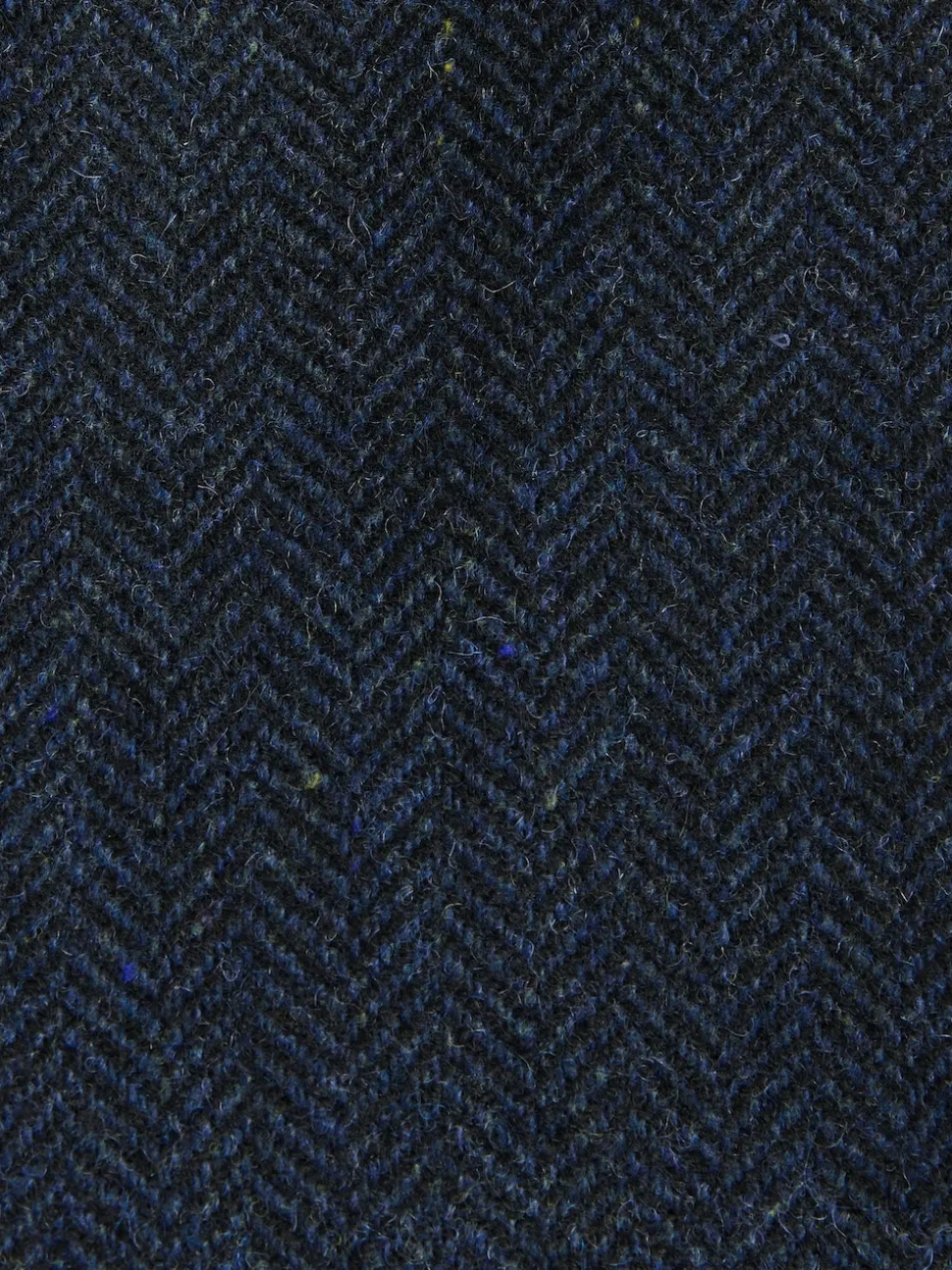Navy Blue Herringbone Wool Blend Suit Waistcoast