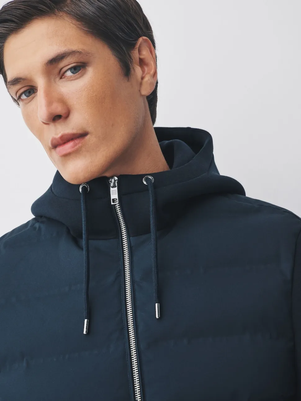 Navy Blue Hybrid Quilted Jacket