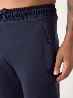 Navy Blue Interlock Soft Touch Cuffed Joggers