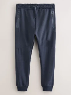 Navy Blue Interlock Soft Touch Cuffed Joggers