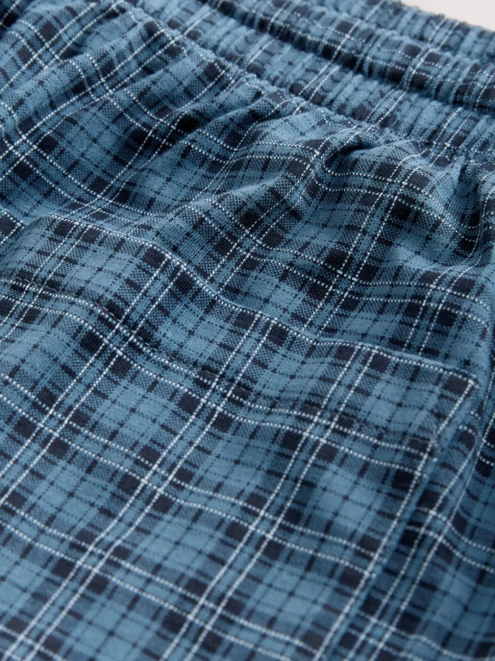 Navy Blue Jersey Check Pyjamas Shorts 2 Pack