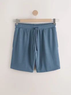 Navy Blue Jersey Short Pyjamas Set