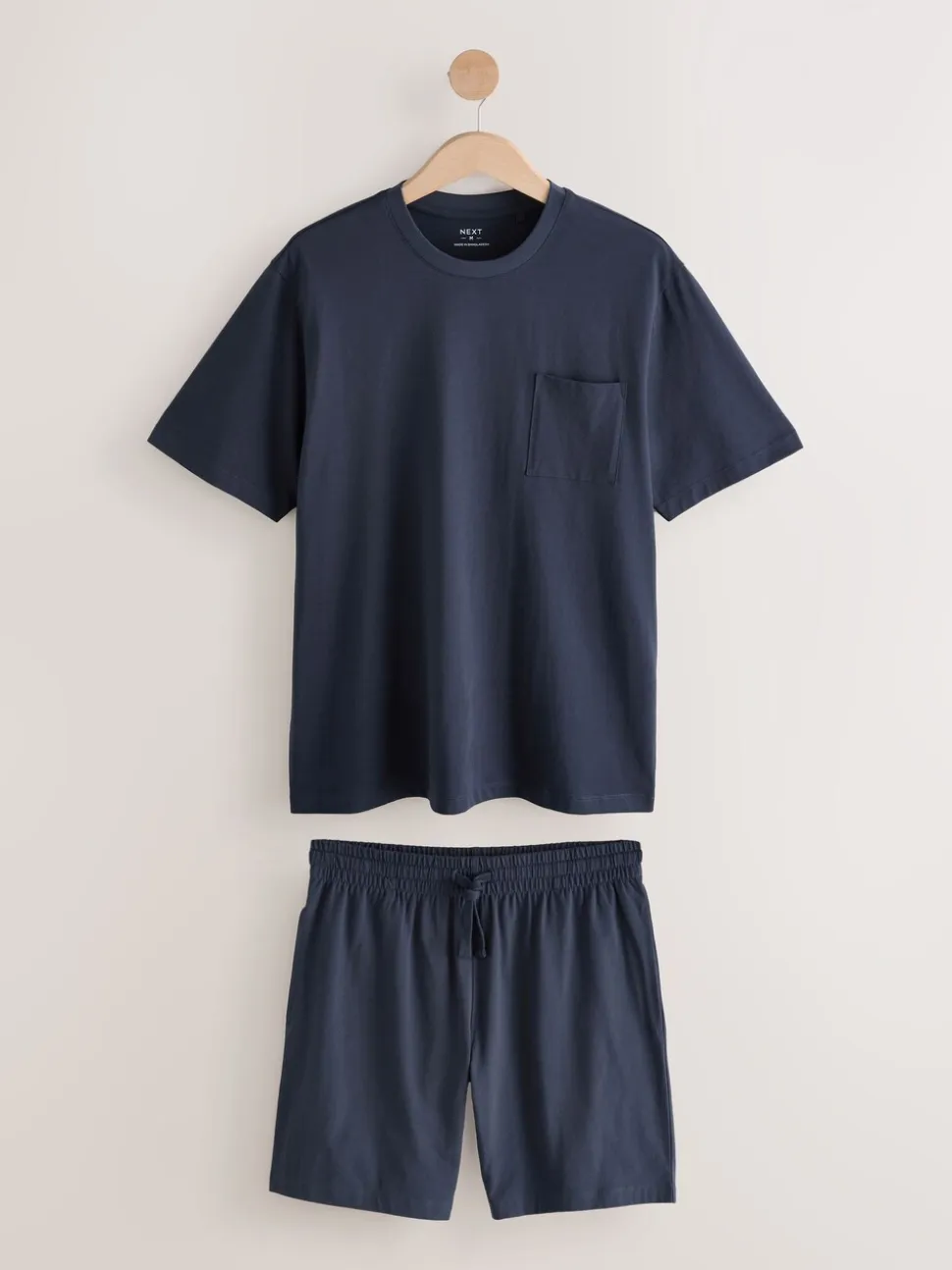 Navy Blue Jersey Short Pyjamas Set