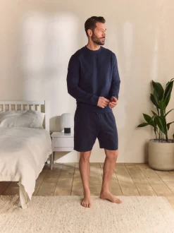 Navy Blue Lightweight Crew Neck Sweatshirt