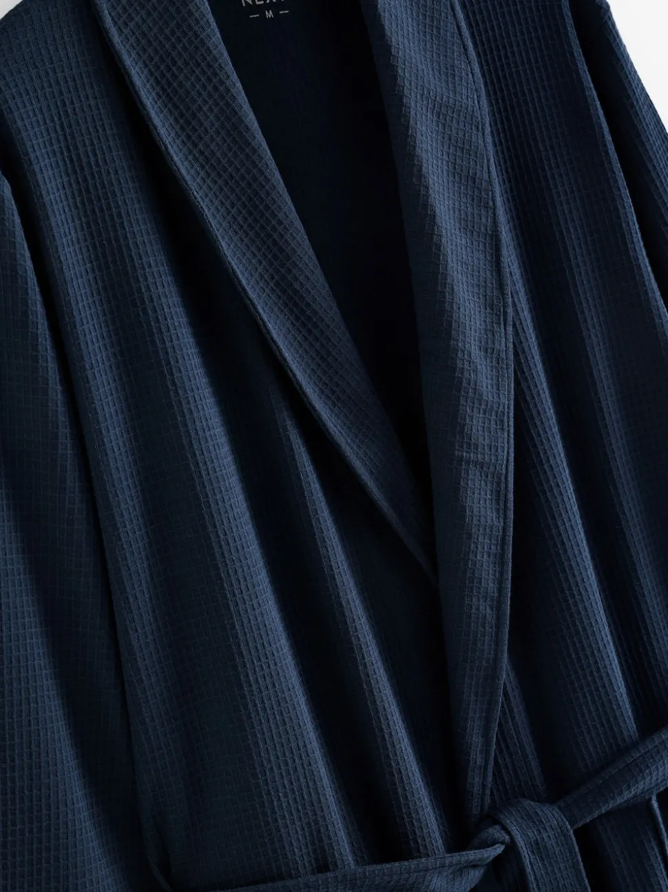 Navy Blue Lightweight Waffle Dressing Gown