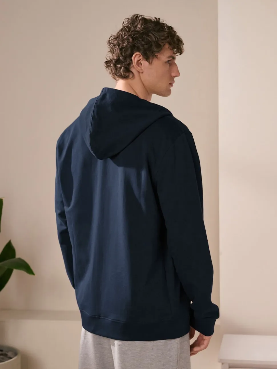 Navy Blue Lightweight Zip Up Hoodie