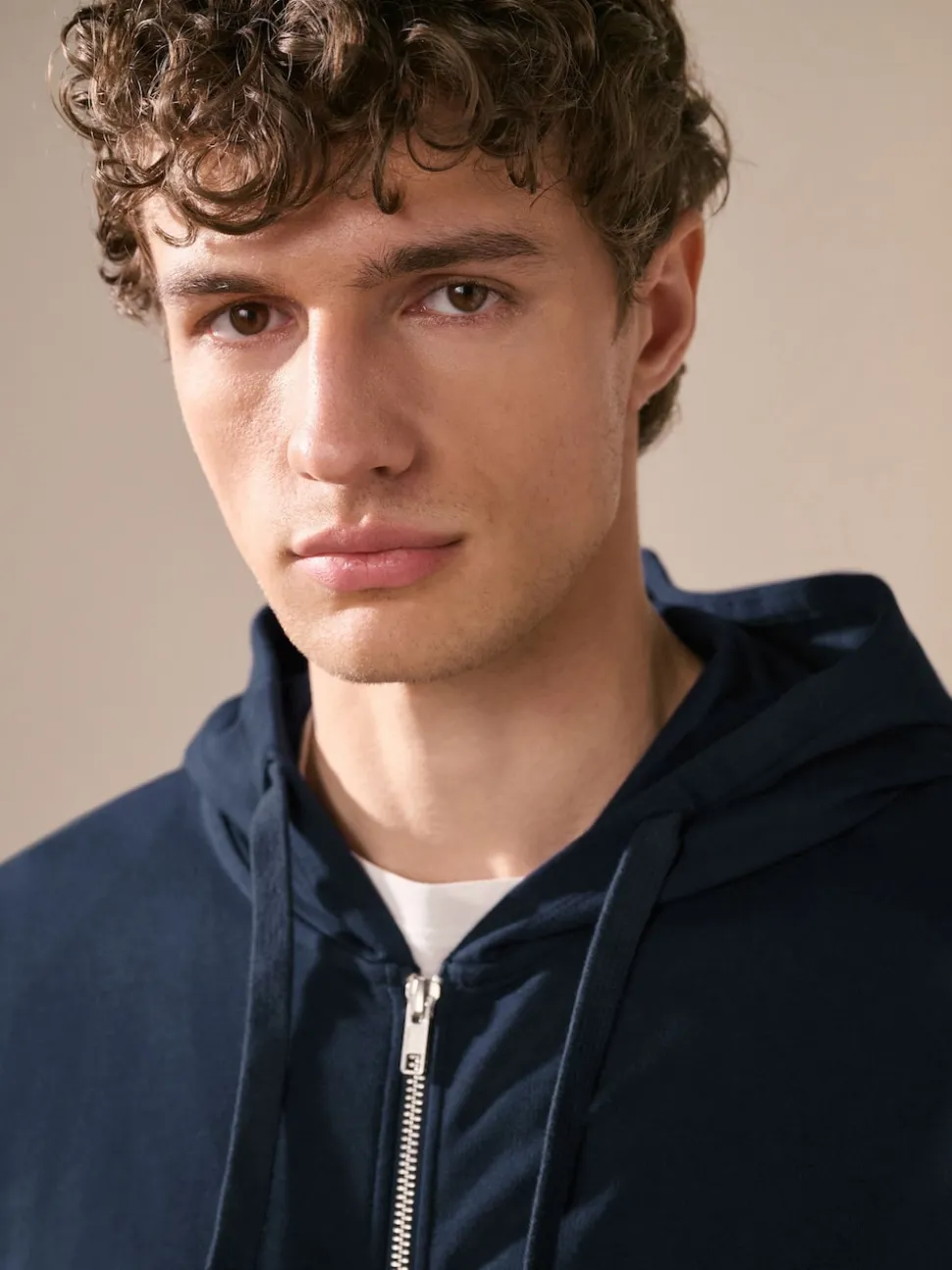 Navy Blue Lightweight Zip Up Hoodie