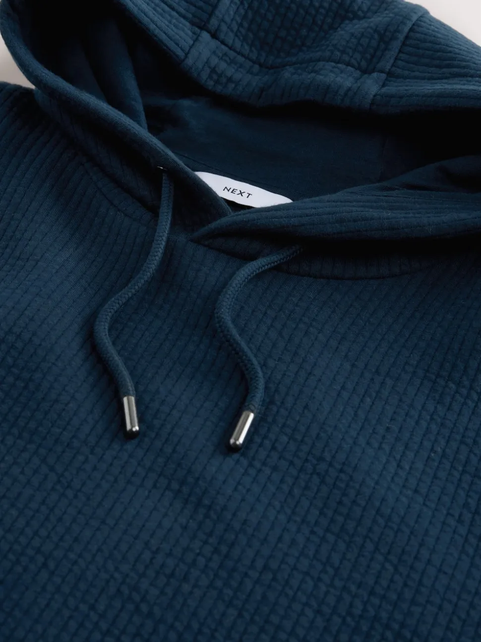 Navy Blue Linear Texture Hoodie