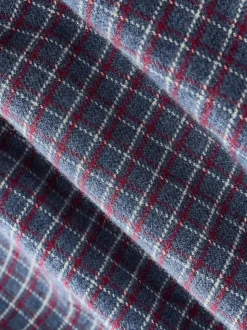 Navy Blue Long Sleeve Check Shirt