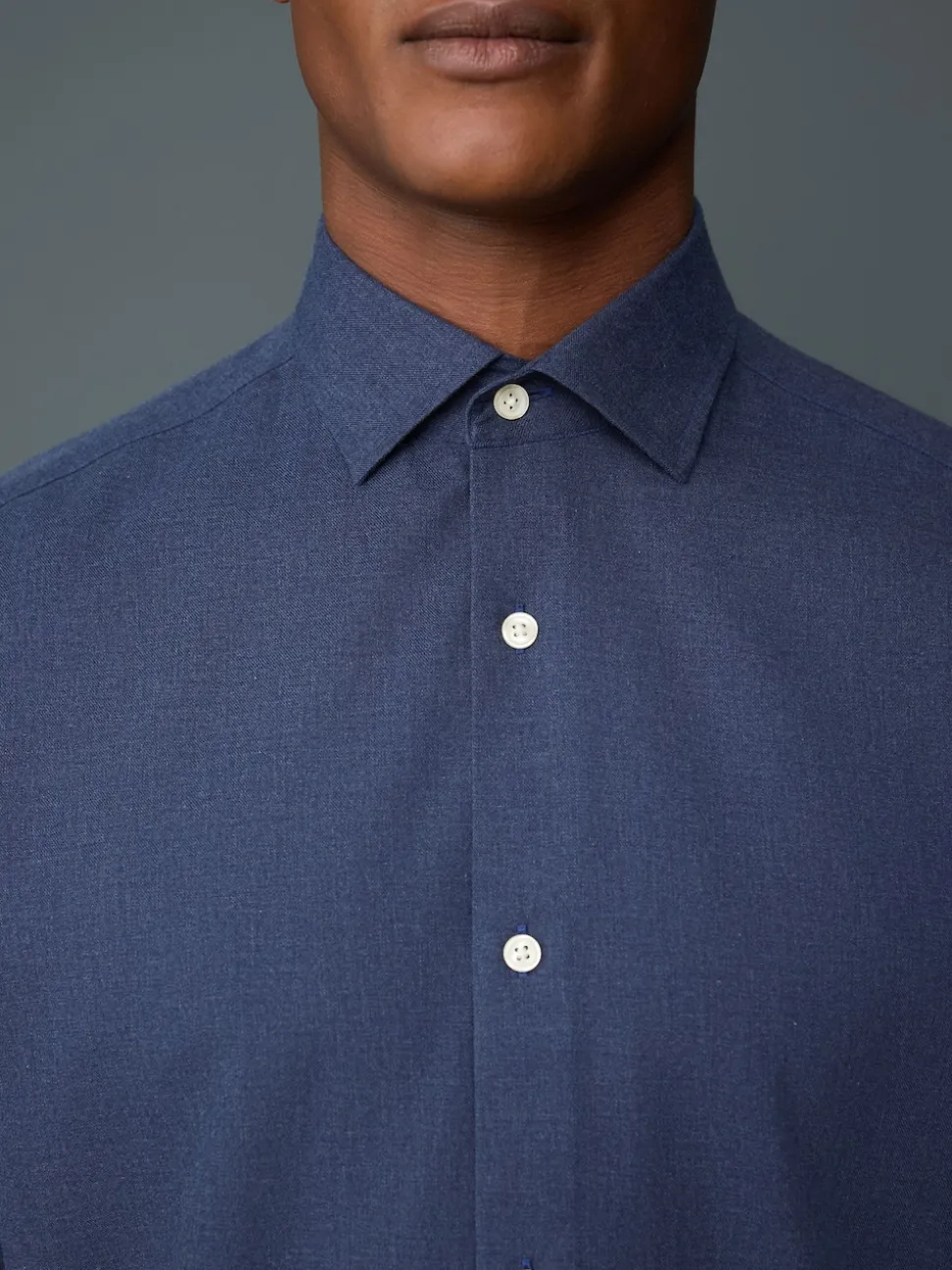 Navy Blue Long Sleeve Soft Touch Smart Shirt