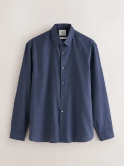 Navy Blue Long Sleeve Soft Touch Smart Shirt