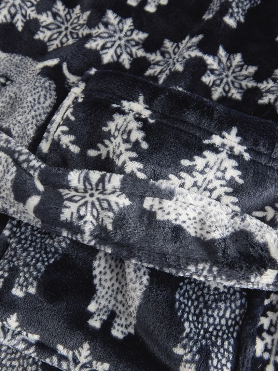 Navy Blue Matching Family Christmas Fairisle Pattern Hamish The Highland Cow Dressing Gown