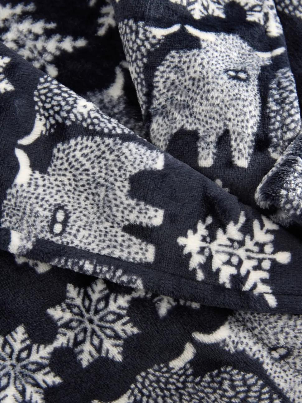 Navy Blue Matching Family Christmas Fairisle Pattern Hamish The Highland Cow Dressing Gown