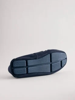 Navy Blue Moccasin Slippers