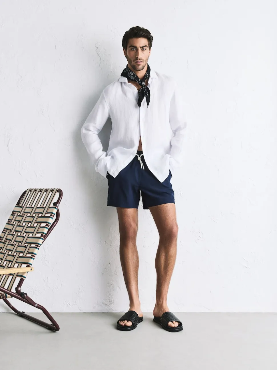 Navy Blue Motion-Flex 5 Inch Swim Shorts