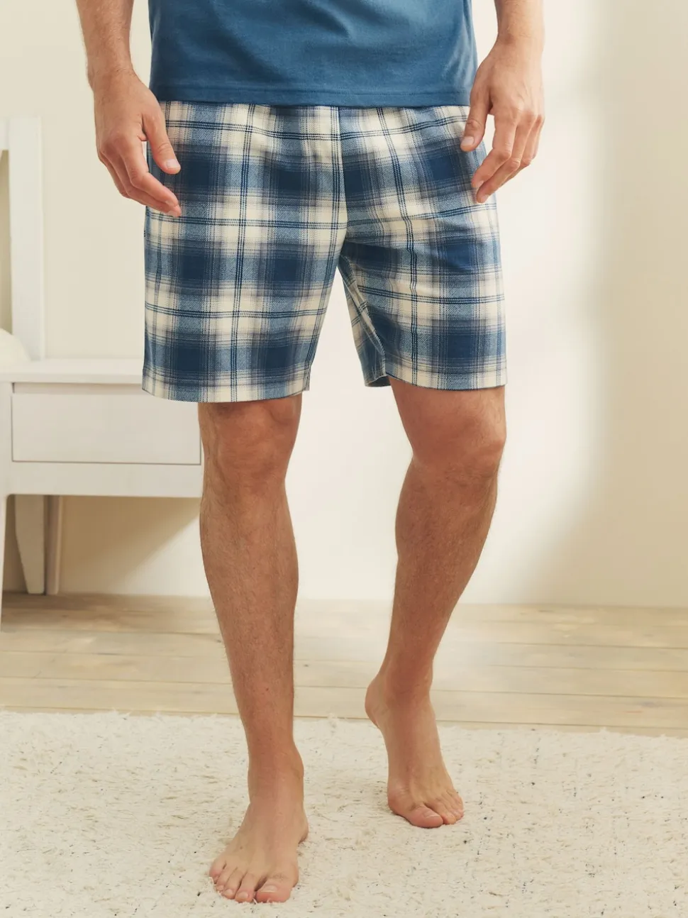Navy Blue Motionflex Cosy Shorts Pyjamas Set