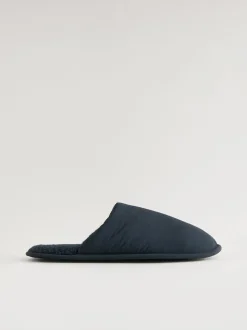 Navy Blue Mule Slippers