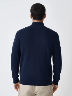 Navy Blue N.Premium Regular Fit 100% Cotton Premium Zip-Through Cardigan