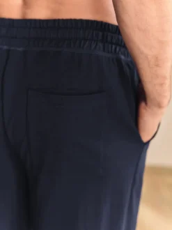 Navy Blue Open Loopback Soft Touch Cuffed Joggers