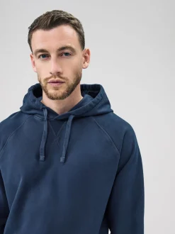 Navy Blue Overhead Hoodie Heavyweight Garment Washed