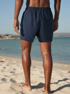 Navy Blue Palm Logo Essential Swim Shorts