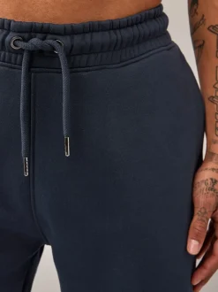 Navy Blue Regular Fit Cotton Rich Jersey Joggers