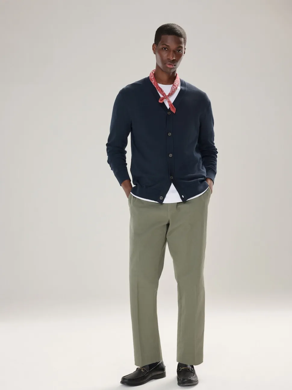 Navy Blue Regular Fit Cotton Rich Cardigan