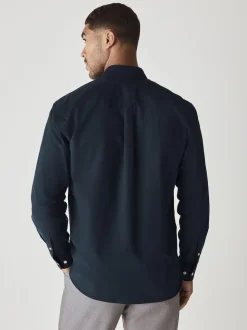 Navy Blue Regular Fit Long Sleeve Oxford Shirt