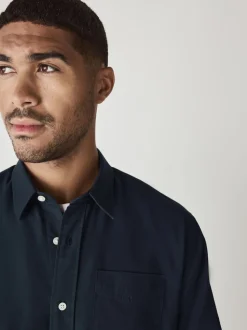 Navy Blue Regular Fit Long Sleeve Oxford Shirt