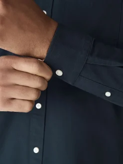 Navy Blue Regular Fit Long Sleeve Oxford Shirt
